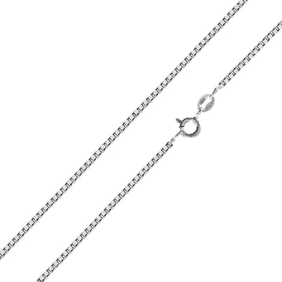 Pack of 6 Sterling Silver Rhodium Plated Box 1mm-019 Chain