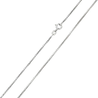 Pack of 6 Italian Sterling Silver Rhodium Plated Round Diamond Cut  Box Chain 019- 1 mm with Spring Clasp Closure