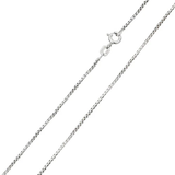 Pack of 6 Italian Sterling Silver Rhodium Plated Round Diamond Cut  Box Chain 024- 1.2 mm with Spring Clasp Closure
