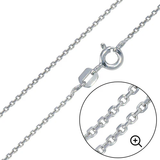 Pack of 6 Italian Sterling Silver Rhodium Plated Diamond Cut Rolo Chain 020- 0.9 mm with Spring Clasp Closure