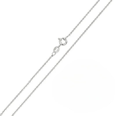 Pack of 6 Italian Sterling Silver Rhodium Plated Anchor Chain 020-0.75 MM with Spring Clasp Closure