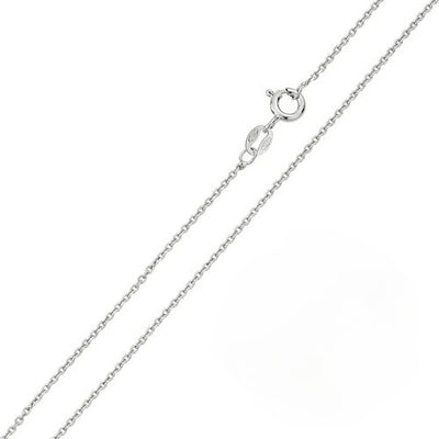 Pack of 6 Italian Sterling Silver Rhodium Plated Anchor Chain 025-1 MM with Spring Clasp Closure