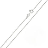 Pack of 6 Italian Sterling Silver Rhodium Plated Anchor Chain 025-1 MM with Spring Clasp Closure