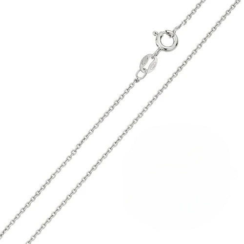 Pack of 6 Italian Sterling Silver Rhodium Plated Anchor Chain 035-1.35 MM with Spring Clasp Closure