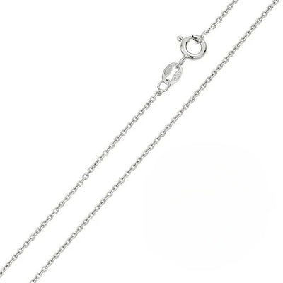 Pack of 6 Italian Sterling Silver Rhodium Plated Anchor Chain 035-1.35 MM with Spring Clasp Closure