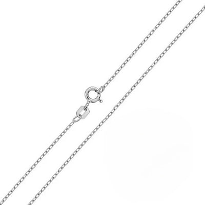 Pack of 6 Italian Sterling Silver Rhodium Plated Cable Chain 020-1 MM with Spring Clasp Closure