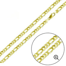 Load image into Gallery viewer, Sterling Silver Gold Plated Super Flat Figaro 150-5.6mm Chain