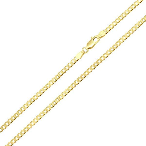 Sterling Silver Gold Plated Curb Chain-2.1mm