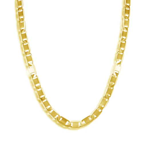 Sterling Silver Gold Plated 6 Sided Diamond Cut Valentino 080-3.3mm Chain