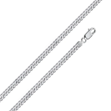 Load image into Gallery viewer, Italian Sterling Silver Rhodium Plated Miami Curb Chain 100- 3.4 mm with Lobster Clasp Closure