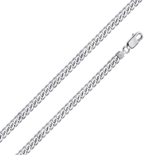 Load image into Gallery viewer, Italian Sterling Silver Rhodium Plated Miami Curb Chain 120- 4.1 mm with Lobster Clasp Closure