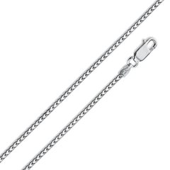 Italian Sterling Silver Rhodium Plated Franco Chain 180-1.8 MM with Lobster Clasp Closure