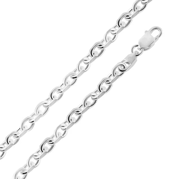 Sterling Silver Forzatina Diamond Cut Chain-4.6mm