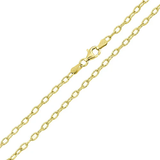 Italian Sterling Silver Gold Plated Wire Oval Loop Chain 060- 2.8 MM with Lobster Clasp Closure