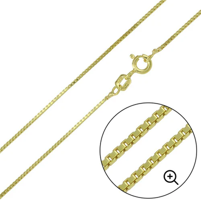 (Pack Of 6) Sterling Silver Gold Plated 0.8mm Box Chains