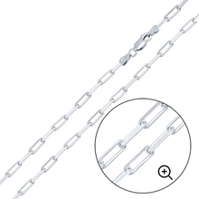 Load image into Gallery viewer, Sterling Silver Diamond Cut Paperclip 100-2.9mm Chain with Lobster Clasp Closure