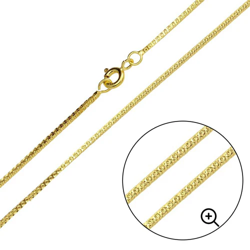 Sterling Silver Gold Plated Square Sided 1mm-025 Snake Chain