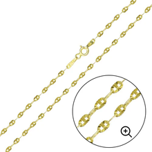 Load image into Gallery viewer, Italian Sterling Silver Gold Plated Diamond Cut Confetti Link Chain 2.2 MM with Spring Clasp Closure