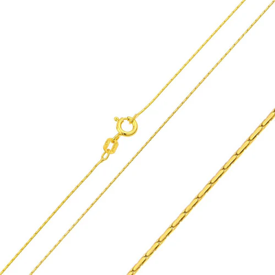 Sterling Silver Gold Plated Cardono 0.6mm Chain with Spring Clasp Closure