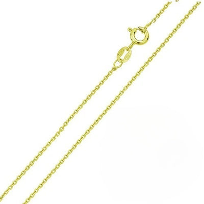 Pack of 6 Italian Sterling Silver Gold Plated Diamond Cut Anchor Chain 035-1.35 MM with Spring Clasp Closure