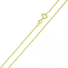 Load image into Gallery viewer, Pack of 6 Italian Solid Sterling Silver Yellow Gold Plated Anchor Chain 025 - 0.9MM Nickel Free Necklace with Spring Ring Clasp Closure