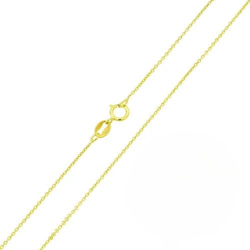 Pack of 6-Sterling Silver Yellow Gold Plated Anchor 025-1mm Chain with Spring Clasp Closure