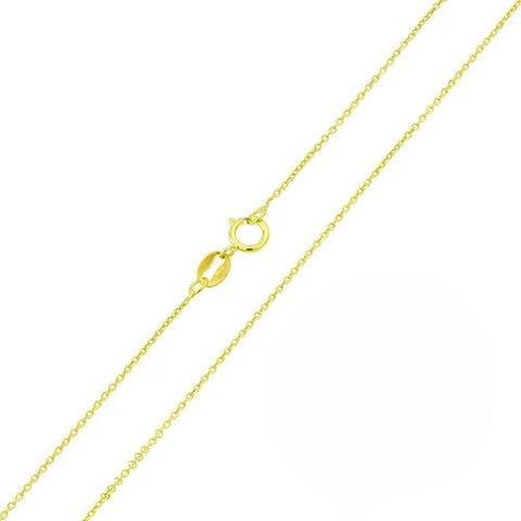 Pack of 6-Sterling Silver Yellow Gold Plated Anchor 025-1mm Chain with Spring Clasp Closure