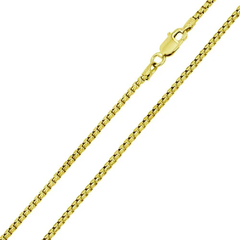 Sterling Silver Gold Plated 3.3mm Round Box Chains
