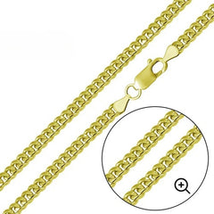 Sterling Silver Gold Plated 180-6.3mm Miami Cuban Chain