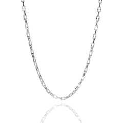 Sterling Silver Forzatina Dapped Diamond Cut 4 Sided 100 Chain