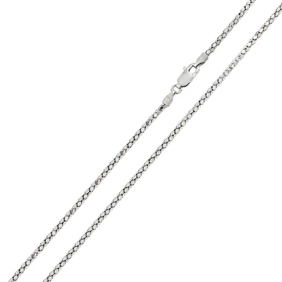 Italian Sterling Silver Rhodium Plated Diamond Cut Flat Multi Disc Coreana Chain 016-1.5 MM with Lobster Clasp Closure