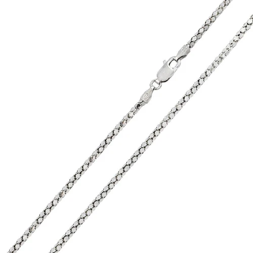 Italian Sterling Silver Rhodium Plated Curved  Multi Disc Coreana Chain 022-2.7 MM with Lobster Clasp Closure