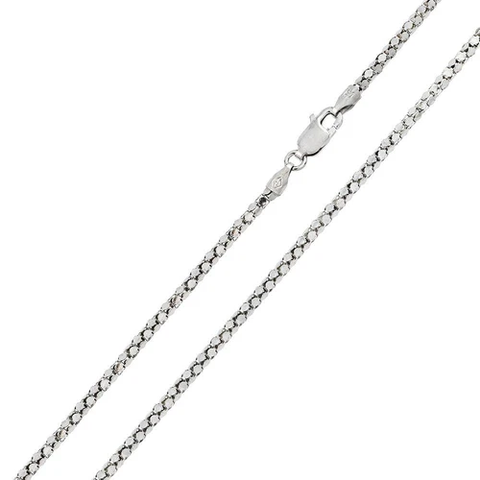 Italian Sterling Silver Rhodium Plated Curved  Multi Disc Coreana Chain 035-3.3 MM with Lobster Clasp Closure