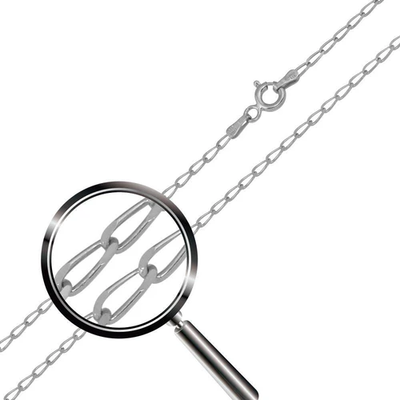 Sterling Silver Rhodium Plated DC Link 1.7mm-050 Chain with Spring Clasp Closure