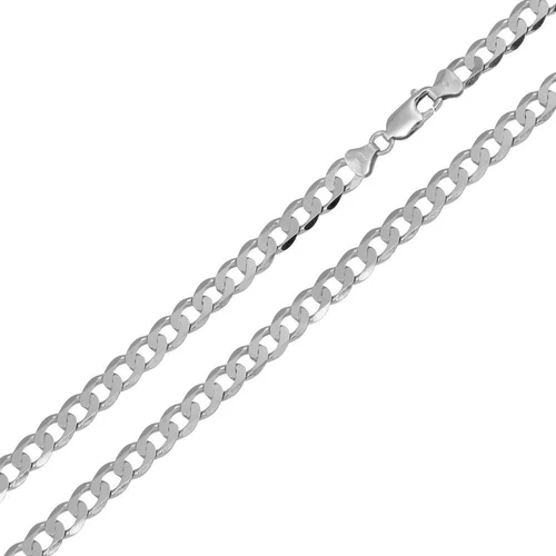 Sterling Silver Rhodium Plated Super Flat curb 3.8mm-100 Chain