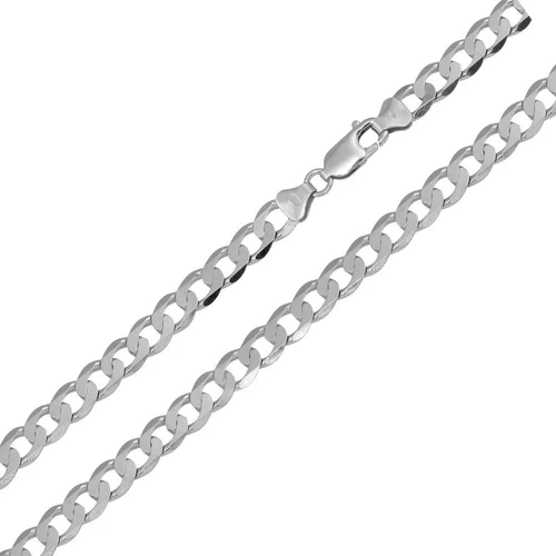 Sterling Silver Rhodium Plated Super Flat curb 4.7mm-120 Chain