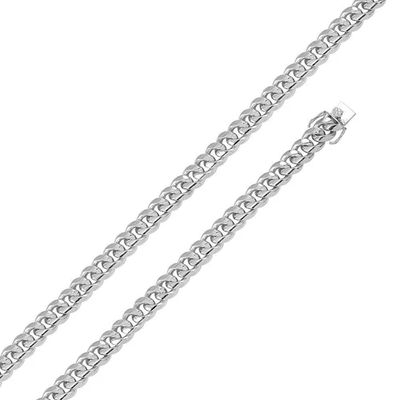 Italian Sterling Silver Rhodium Plated Miami Curb Chain 10.8 mm with Lobster Clasp Closure