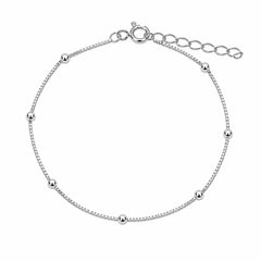 Sterling Silver Basic Non Plated Beaded Box 015 Bracelet Or Chain
