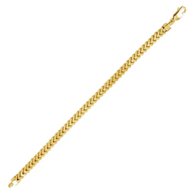 Load image into Gallery viewer, Italian Sterling Silver Gold Plated Franco Bracelet 5.75 MM with Lobster Clasp Closure
