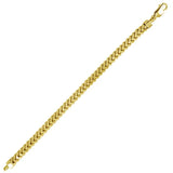 Sterling Silver Gold Plated Franco 7.2mm Bracelet