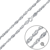 Sterling Silver High Polished Singapore 2.8mm-050 Chain with Spring Clasp Closure