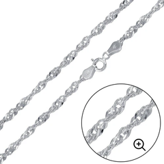Sterling Silver High Polished Singapore 2.8mm-050 Chain with Spring Clasp Closure