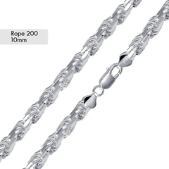 Sterling Silver Rope Diamond Cut 200 Chain