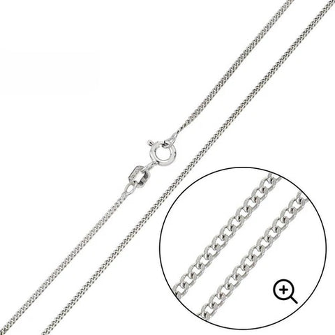 Sterling Silver Super Flat High Polished Curb 1.2mm-035 Chain