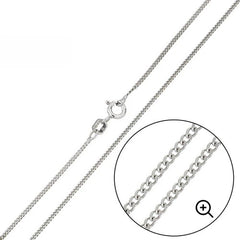 Sterling Silver Super Flat High Polished Curb 1.2mm-035 Chain