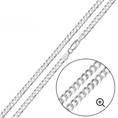 Sterling Silver Super Flat High Polished Curb 2.1mm-060 Chain
