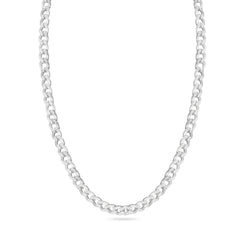 Sterling Silver Basic Non-Plated Diamond Cut 10.8mm Curb Chain Or Bracelet