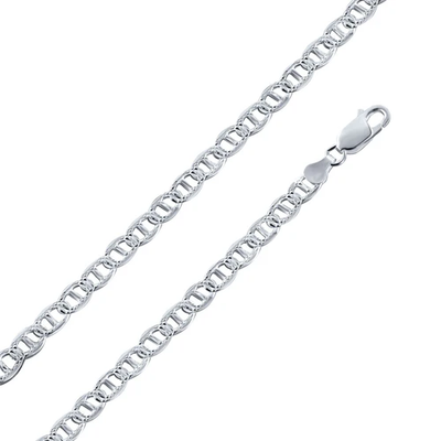 Sterling Silver Flat Marina One Sided 100-4.4mm Diamond Cut Chain