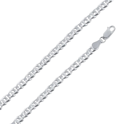 Sterling Silver Bird Eye Diamond Cut Curb 100-3.9mm Link Chain