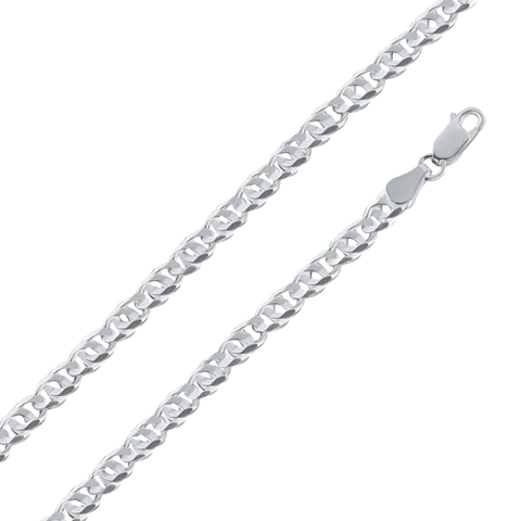 Sterling Silver Bird Eye Diamond Cut Curb 100-3.9mm Link Chain